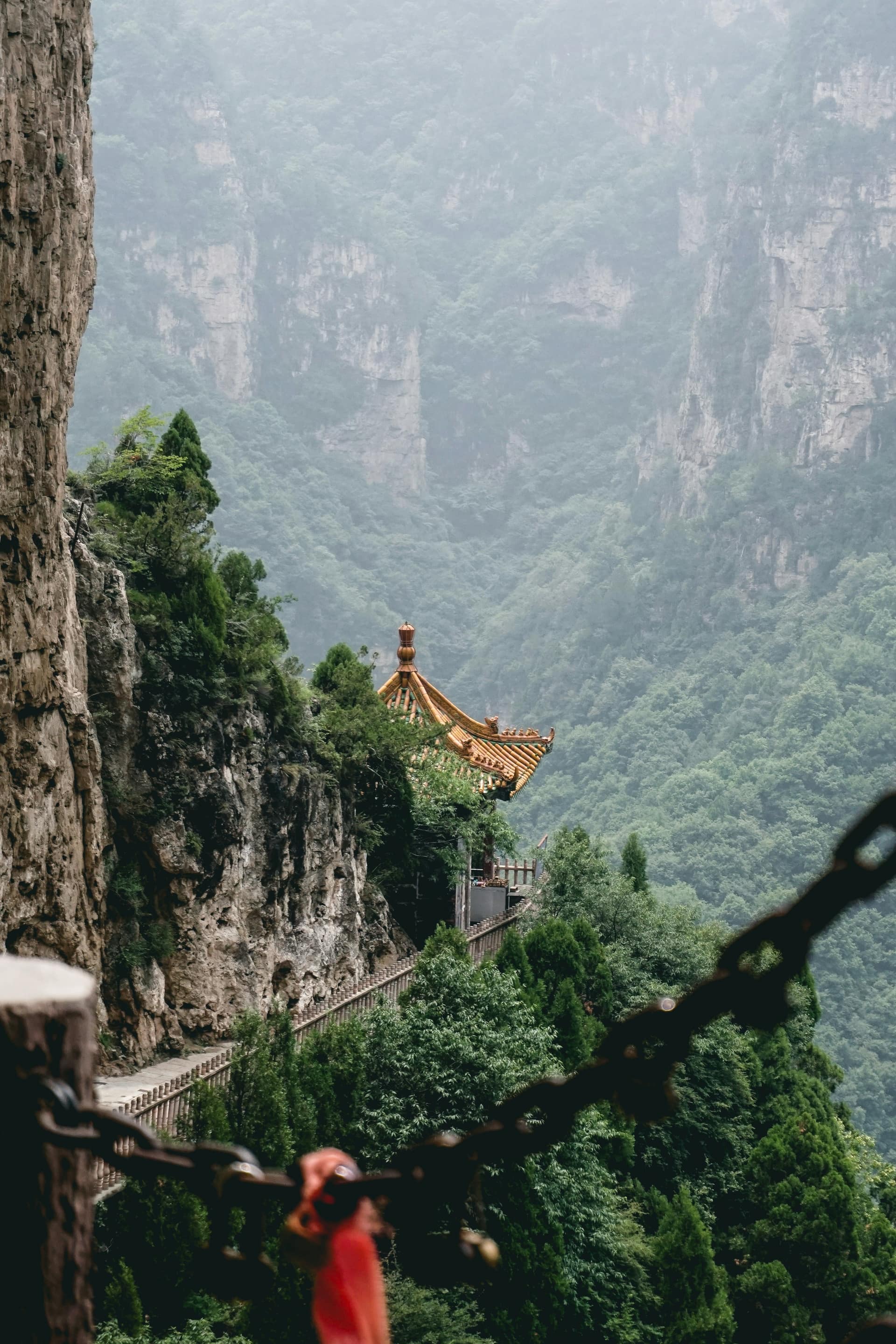 Templo entre montanhas na província de Shanxi